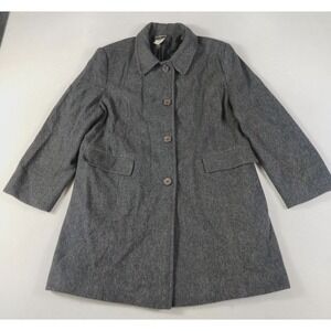 Vintage Rothschild Coat Jacket Womens 16‎ Gray Wool Tweed Button Front Lined